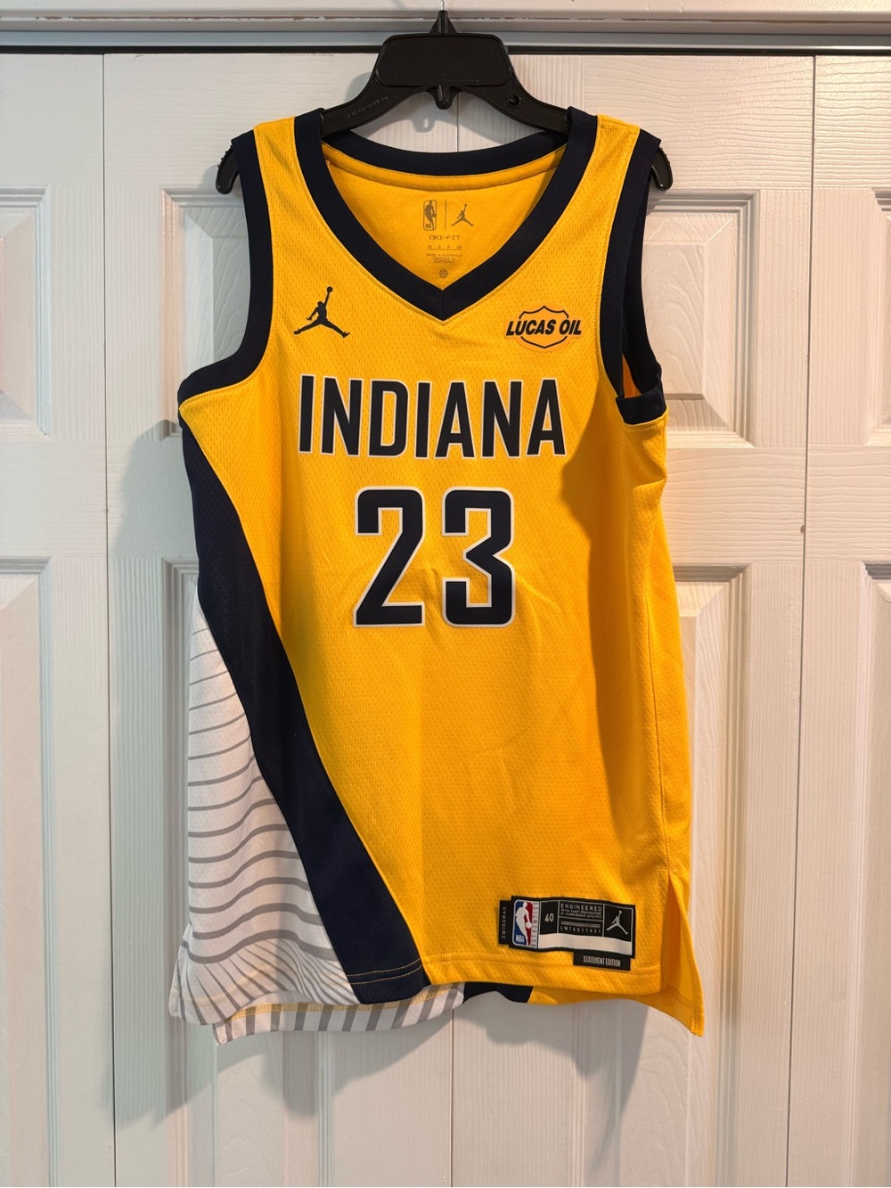 Jordan Indiana Pacers #23 Yellow/Navy Aaron Nesmith Basketball Jersey